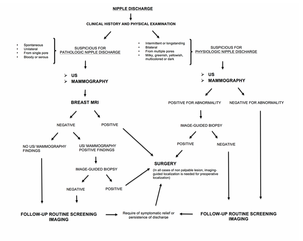 Figure 1. Flowchart for managing patients with nipple discharge.